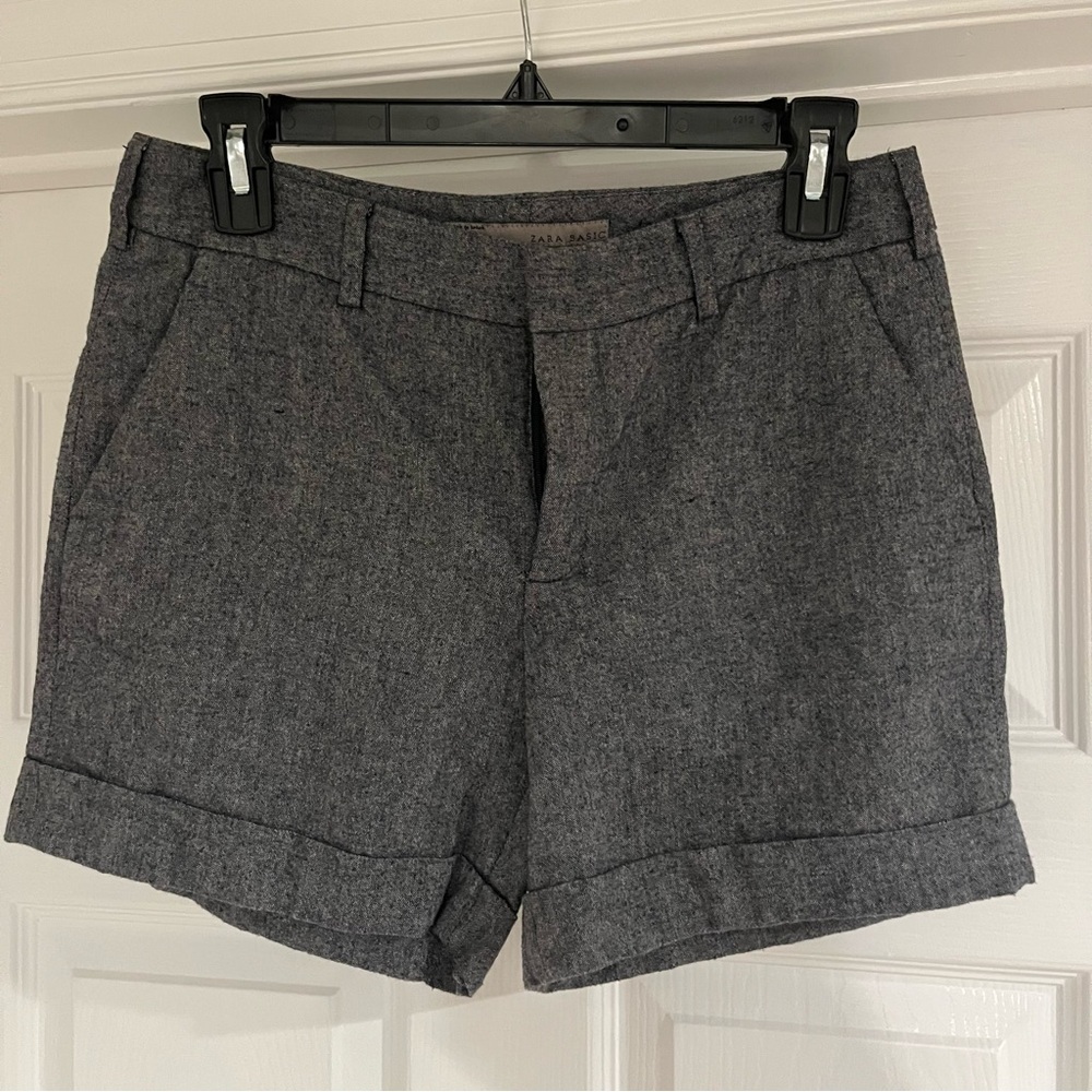 Zara Charcoal Women's Wool blend Shorts
